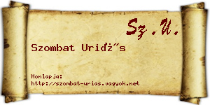 Szombat Uriás névjegykártya